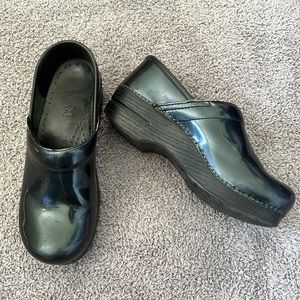 Dansko hologram slip on clogs